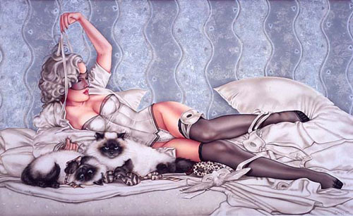 Olivia de Berardinis. Woman and cat